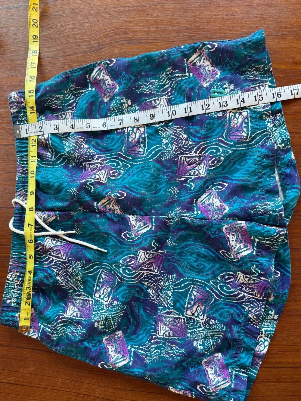 Vintage 90s Prince Sportswear retro Tennis Shorts Teal  graphic Abstract Print